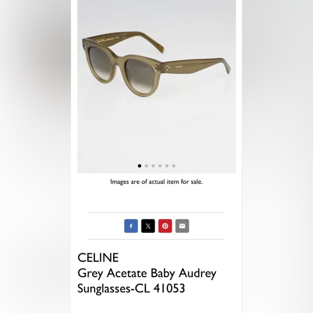 Celine Baby Audrey Sunglasses in Beige Grey